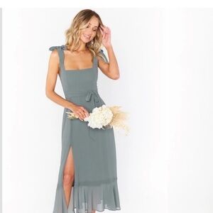 NWT Show Me Your MuMu Dress Claire Midi in Sage Green
